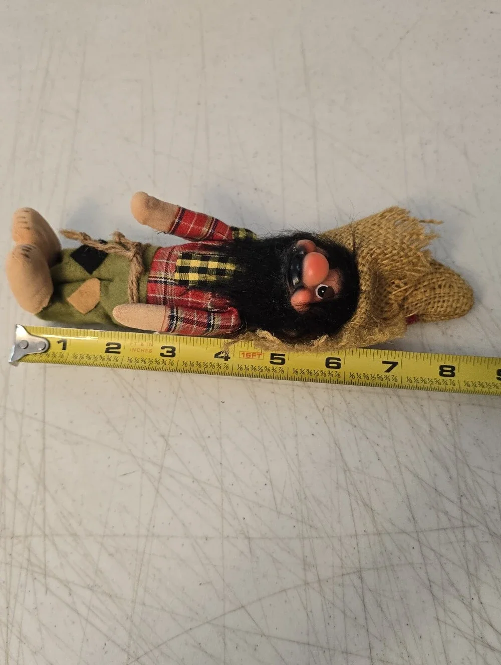 Vintage Jerry Elsner Co. Multi-Colored Bearded Hillbilly straw hat Doll Japan